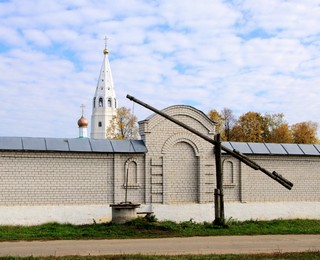 Журавль у стен Мироносицкого монастыря. Село Ежово, Республика Марий Эл. (Владимир Клещёв)